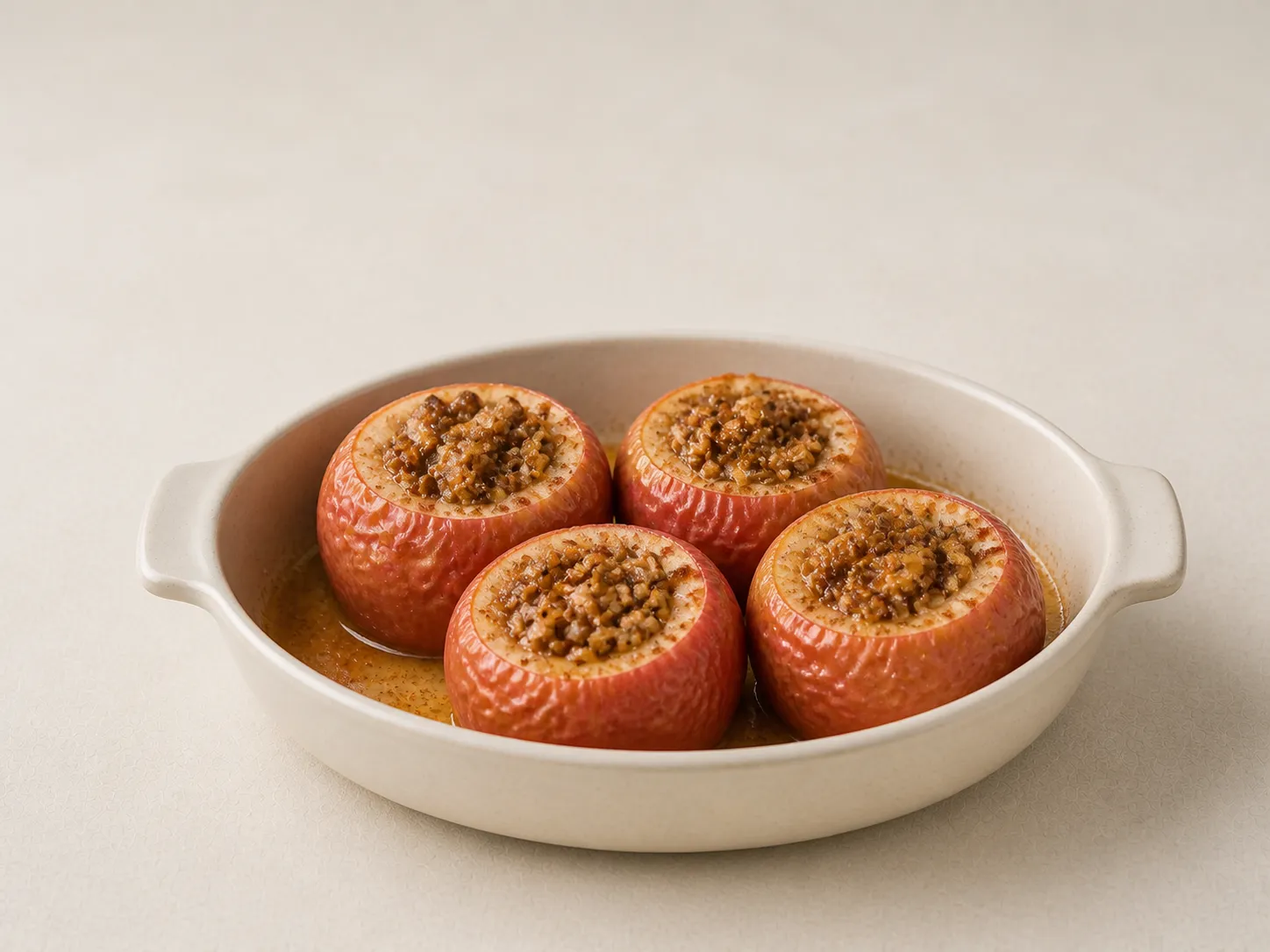 Запечённые яблоки с мёдом и грецкими орехами